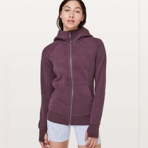 Lululemon Fleece Scuba Purple Stripe Full Zip Hoodie Jacket with Pull Tag Sz 6.